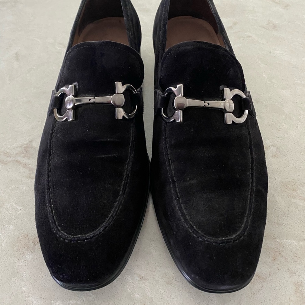 Ferragamo Suede Italian Loafer Size 10E (Wide)